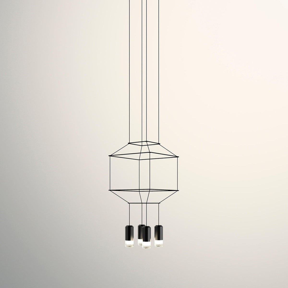 Elaalora lámpara colgante geométrica de cable negro LED