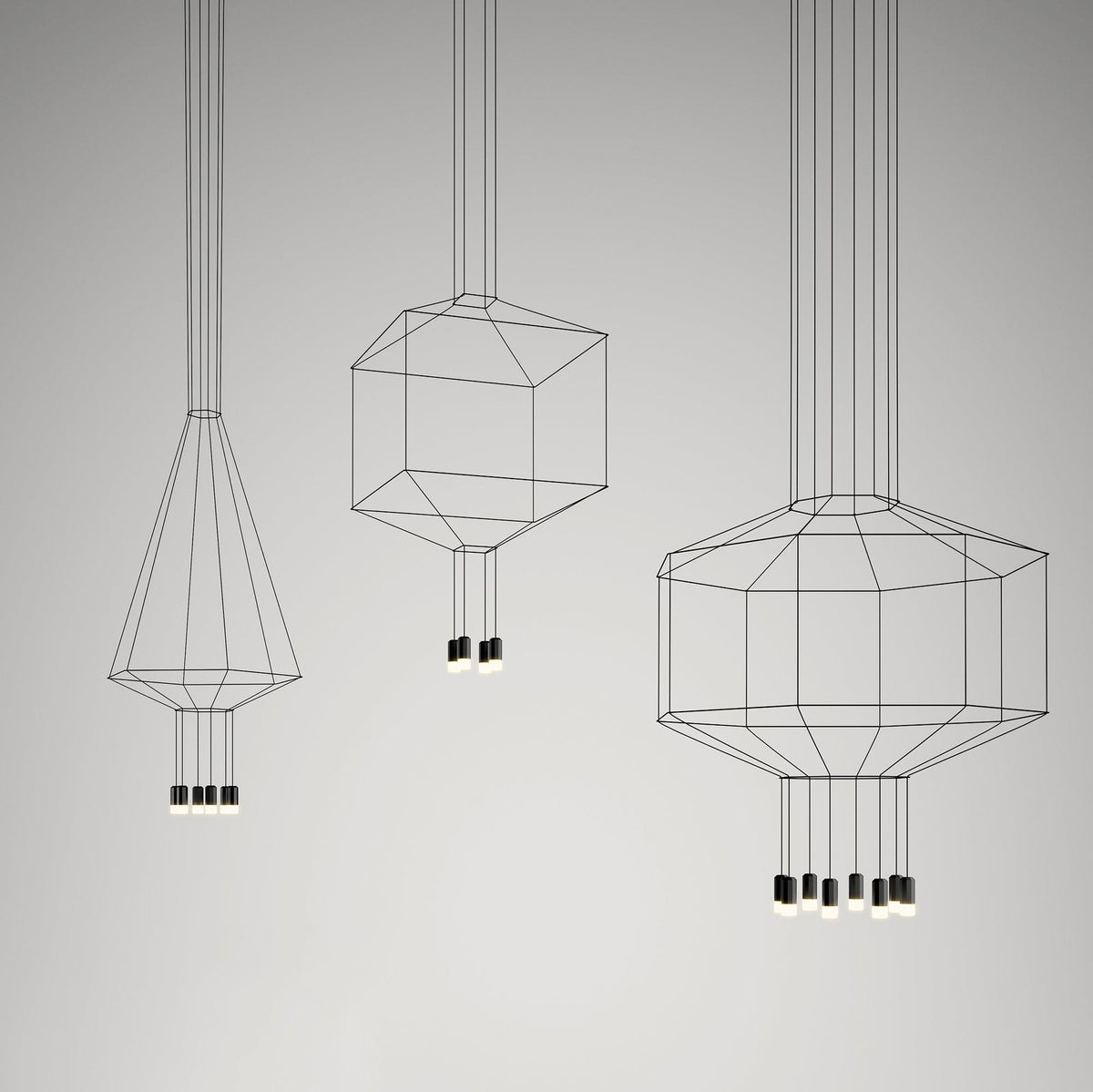 Elaalora lámpara colgante geométrica de cable negro LED