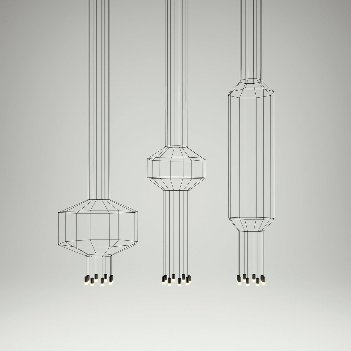Elaalora lámpara colgante geométrica de cable negro LED