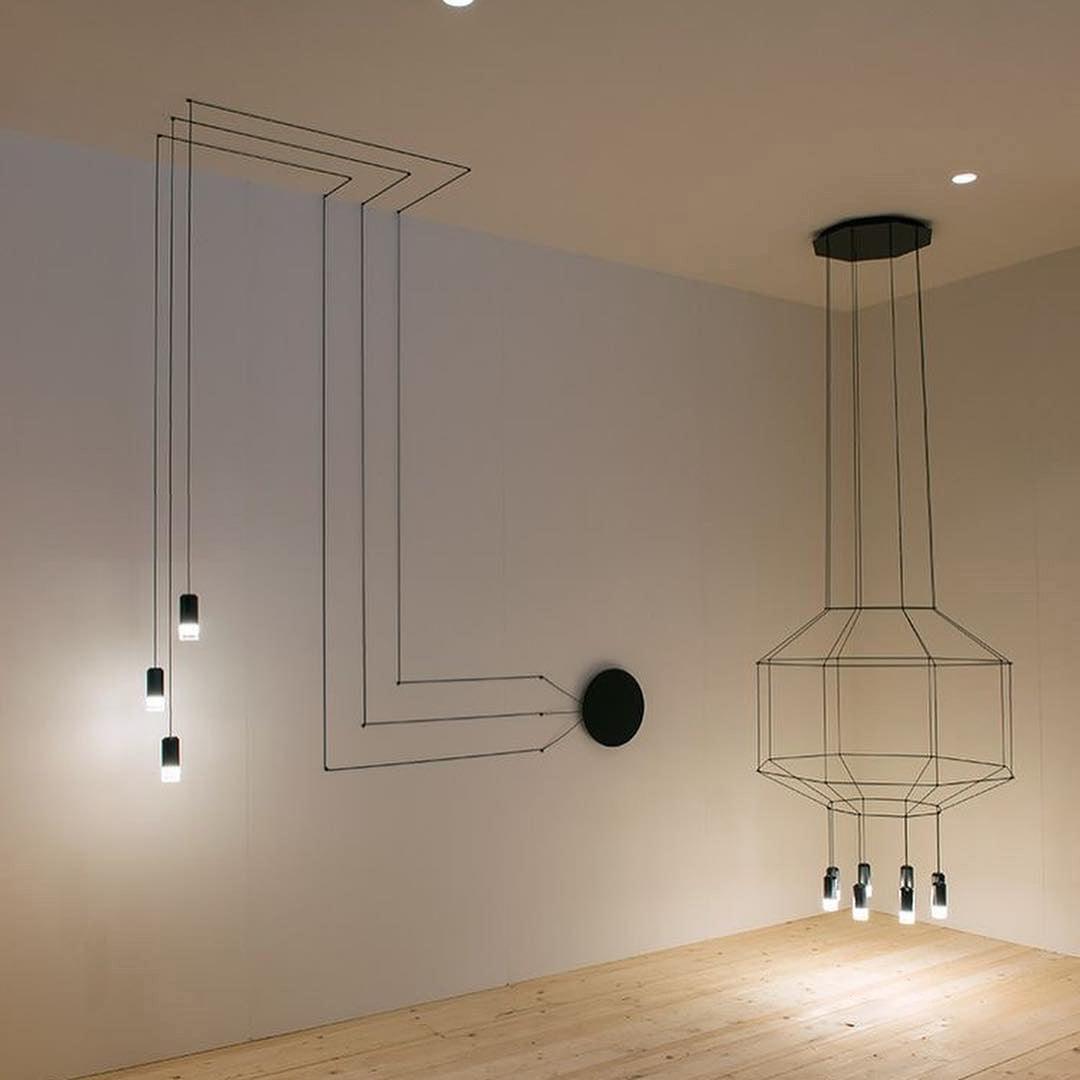 Elaalora lámpara colgante geométrica de cable negro LED