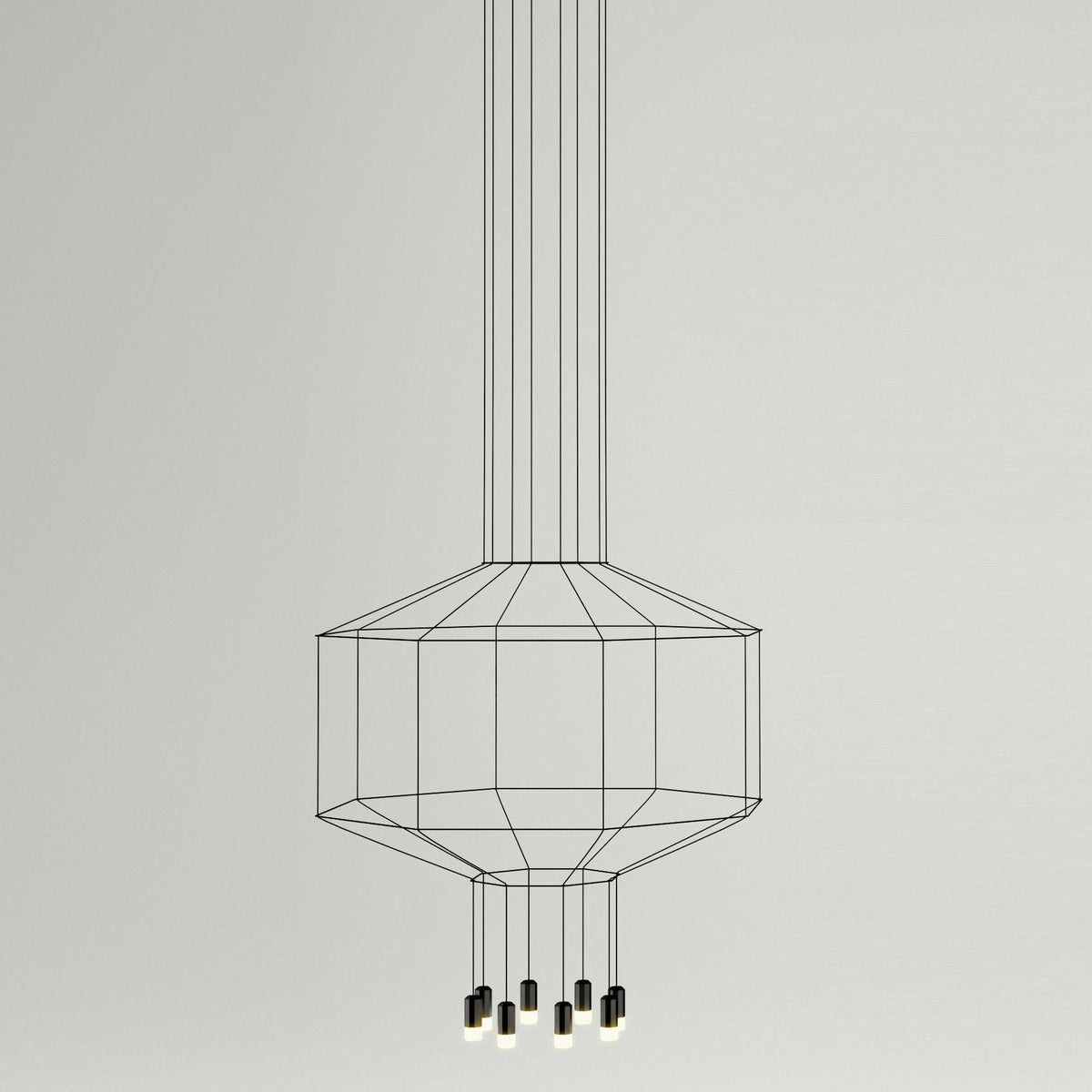 Elaalora lámpara colgante geométrica de cable negro LED