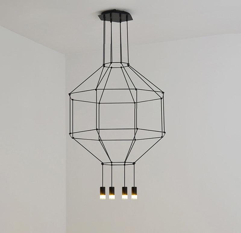 Elaalora lámpara colgante geométrica de cable negro LED