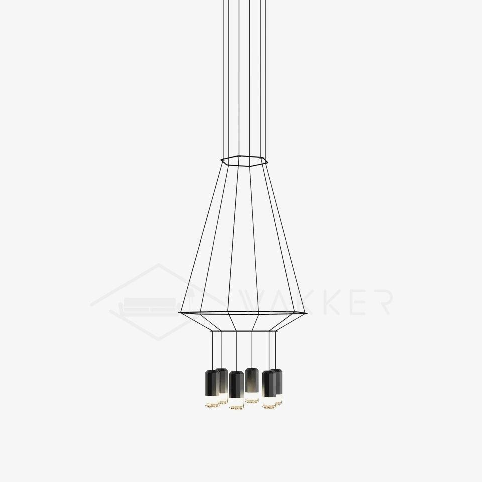 Elaalora lámpara colgante geométrica de cable negro LED