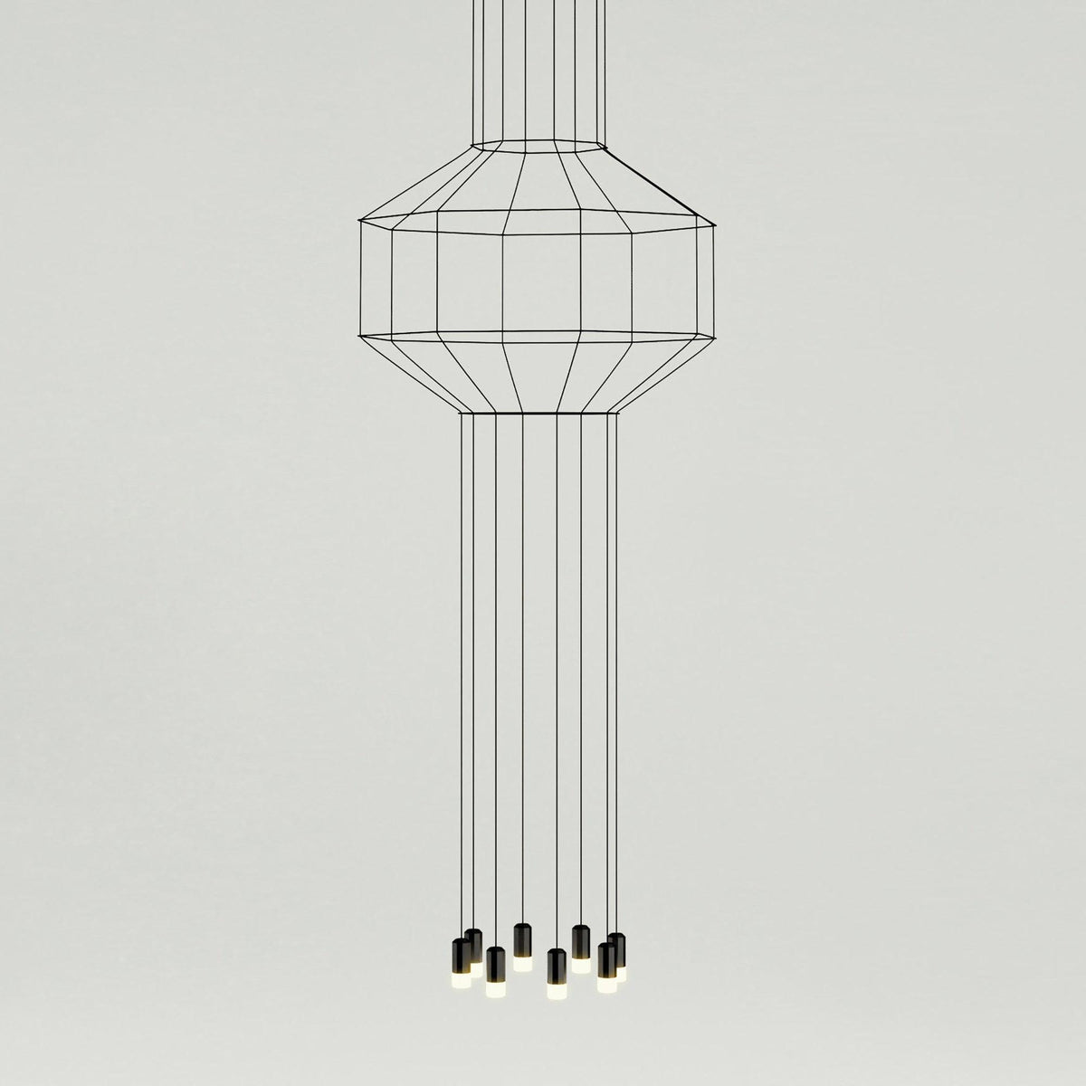Elaalora lámpara colgante geométrica de cable negro LED