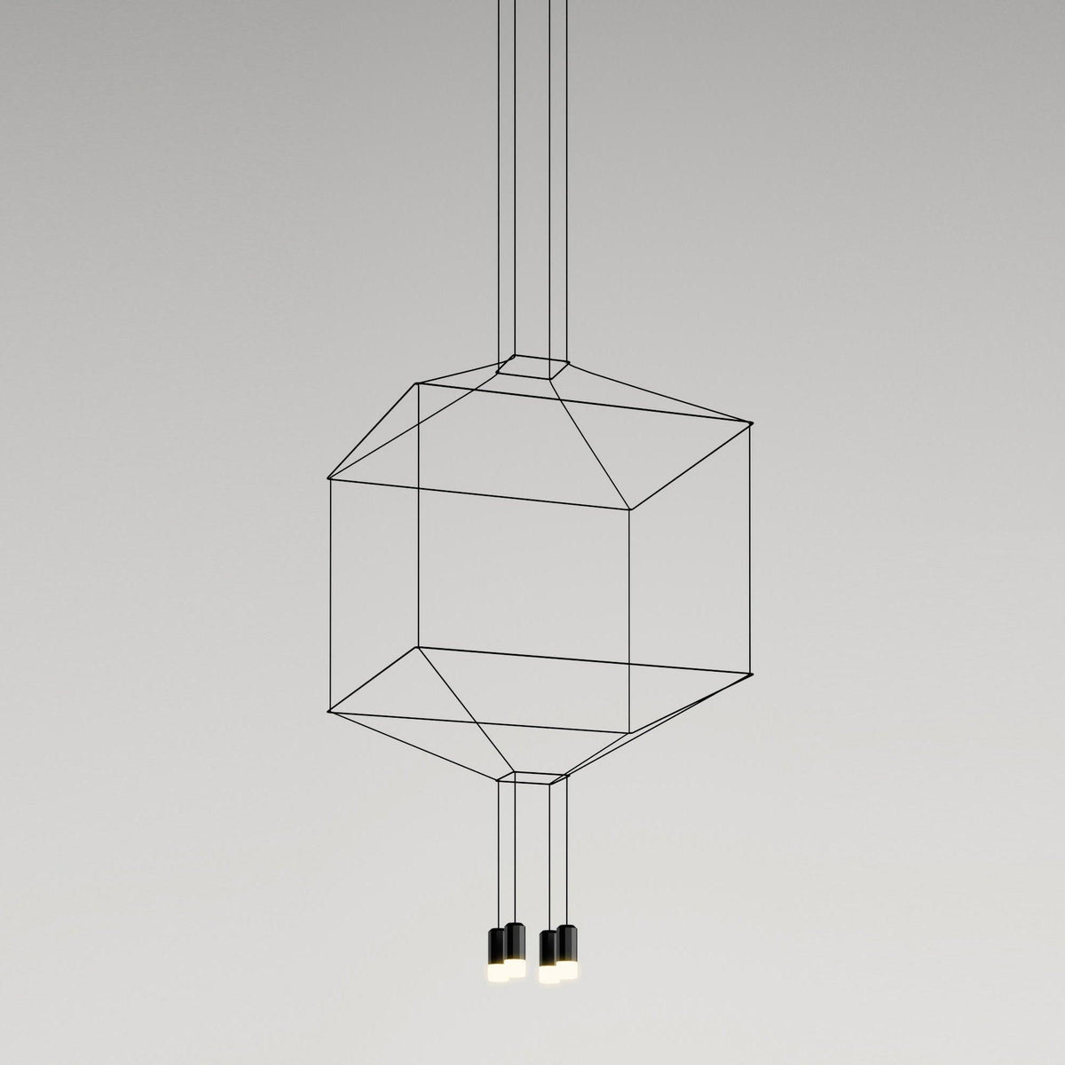 Elaalora lámpara colgante geométrica de cable negro LED