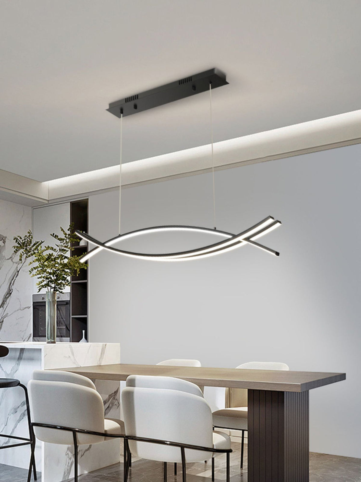Curinis lámpara de araña moderna minimalista con arte LED