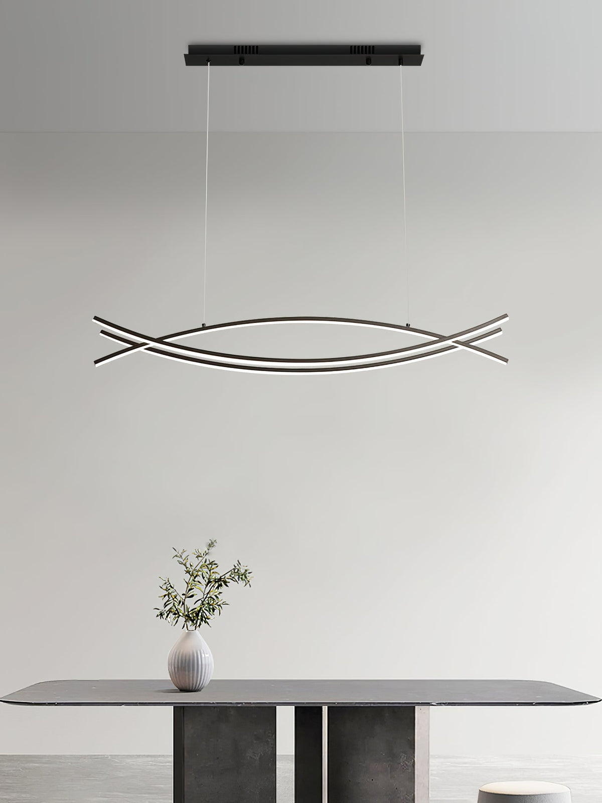 Curinis lámpara de araña moderna minimalista con arte LED