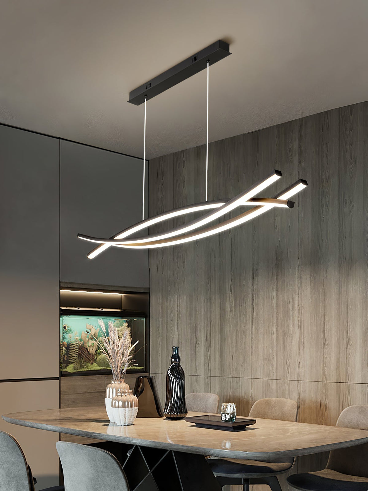 Curinis lámpara de araña moderna minimalista con arte LED