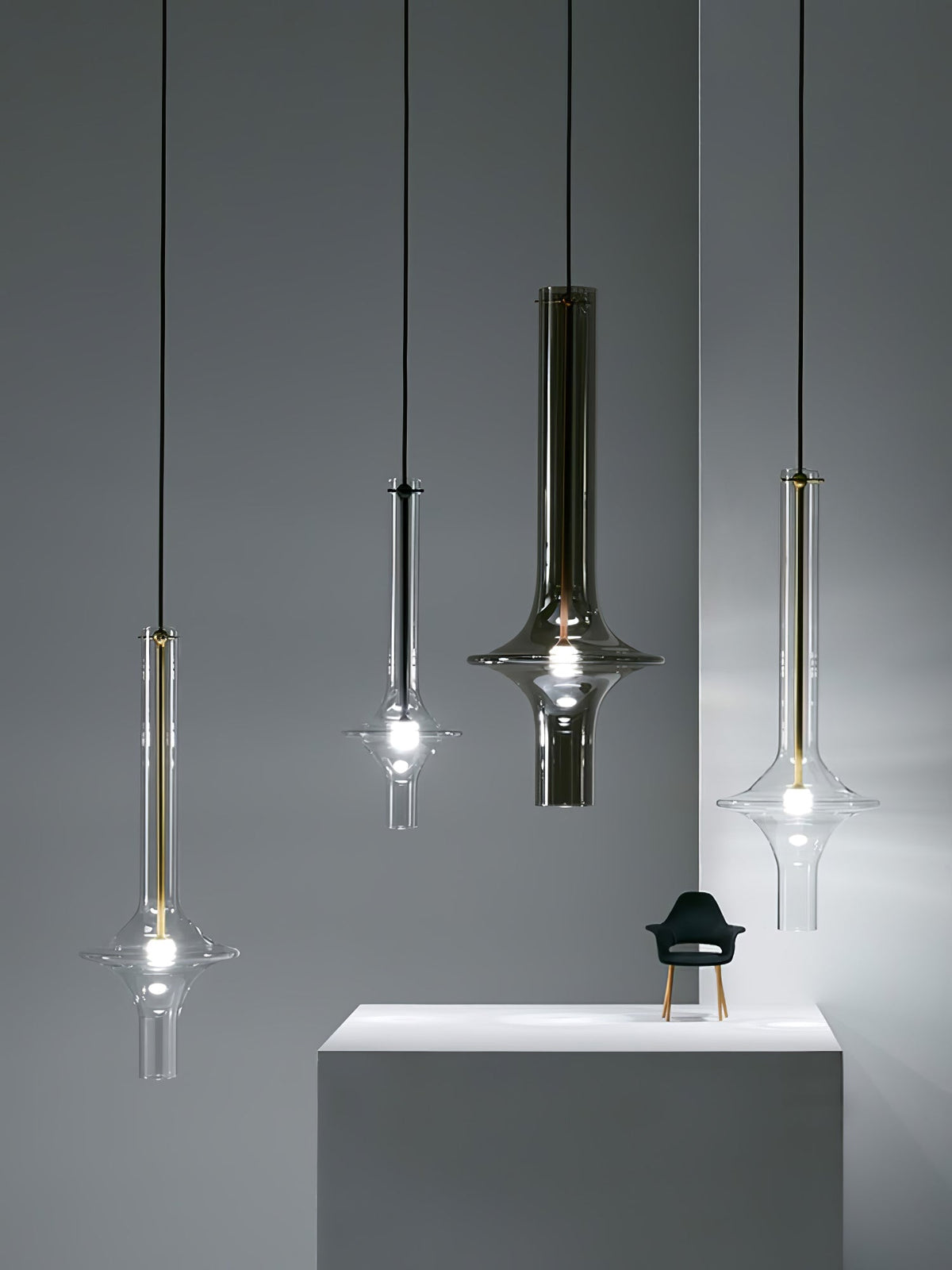 Sarenol lámpara colgante de vidrio industrial glam