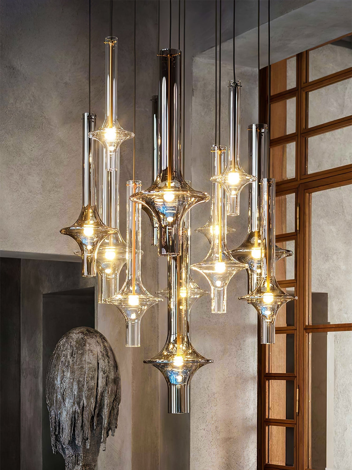 Sarenol lámpara colgante de vidrio industrial glam