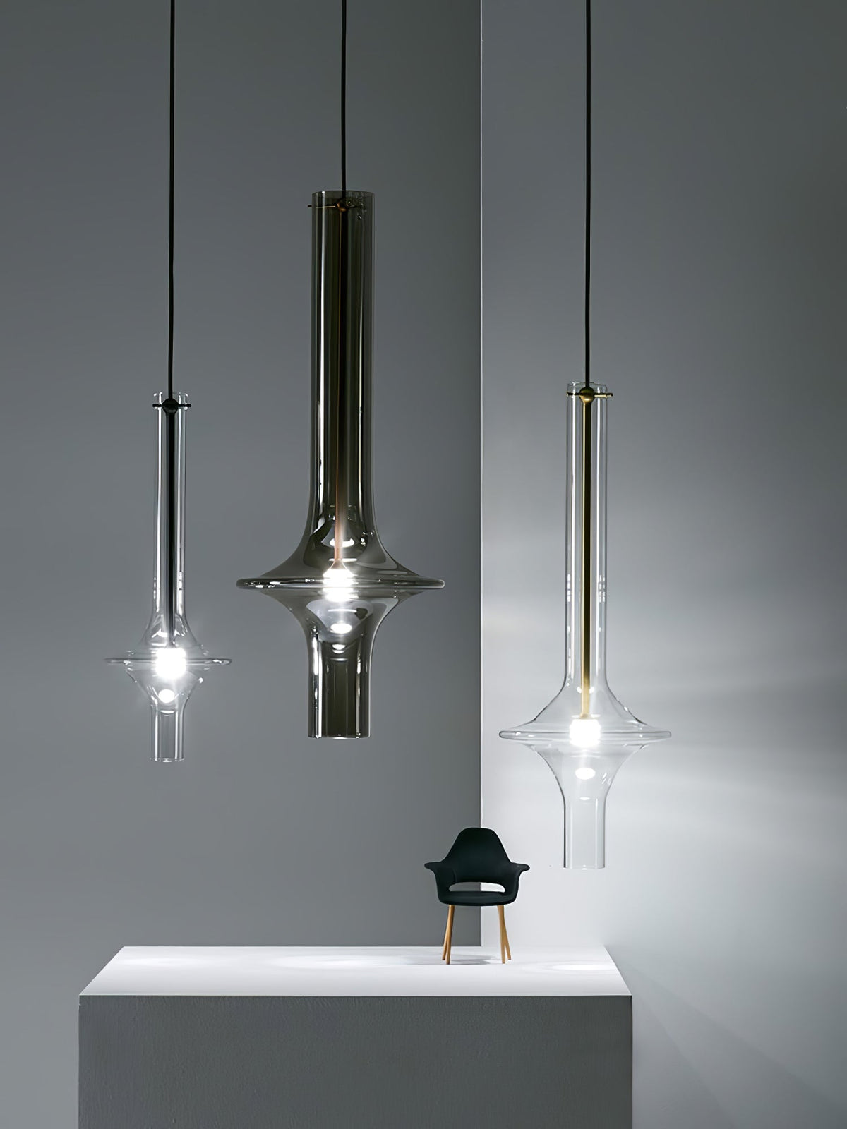 Sarenol lámpara colgante de vidrio industrial glam