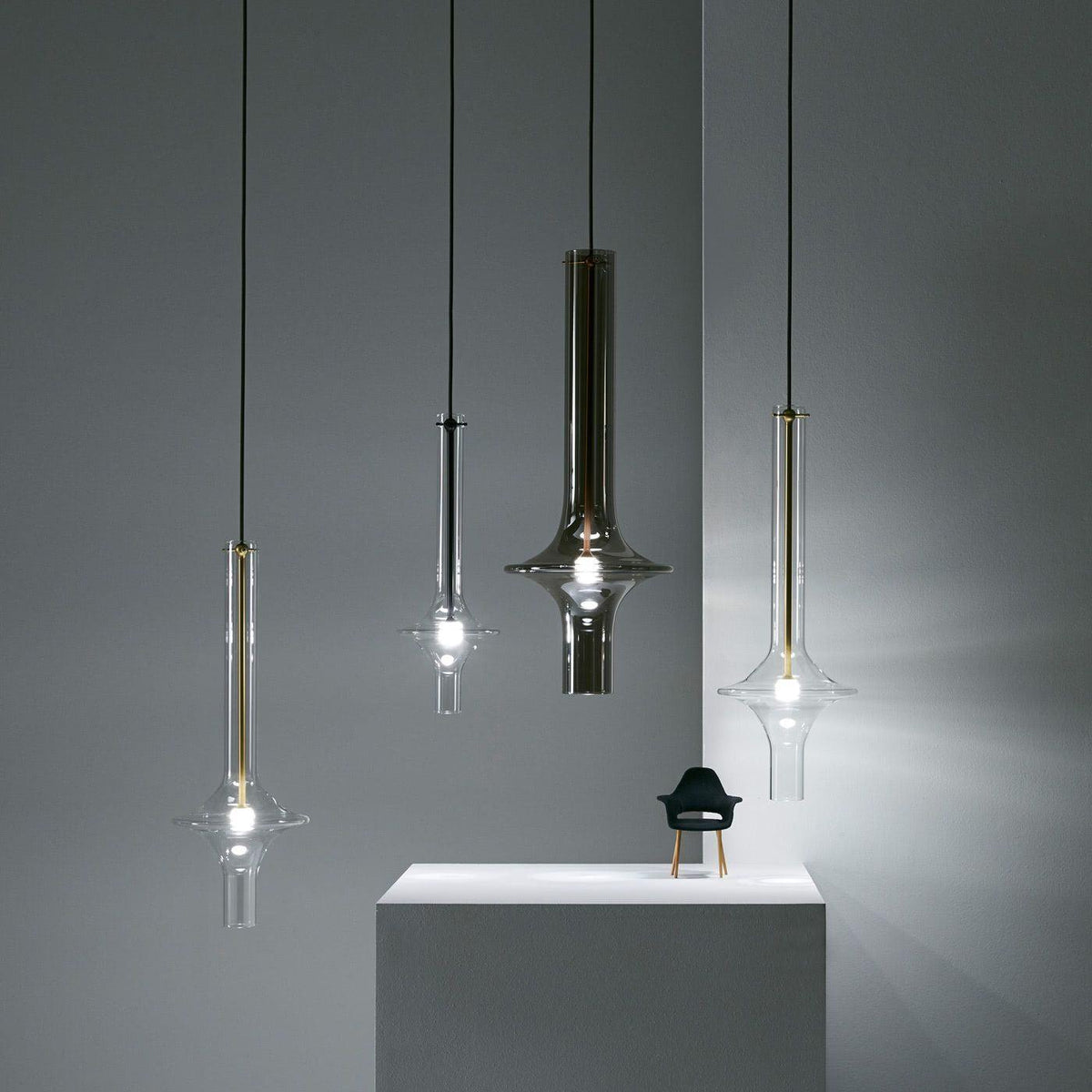 Sarenol lámpara colgante de vidrio industrial glam