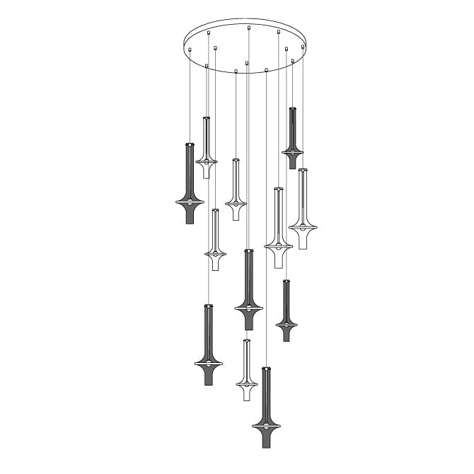 Sarenol lámpara colgante de vidrio industrial glam