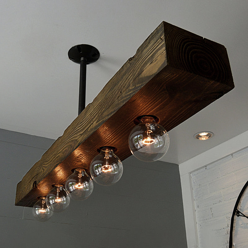 Siraen lámpara de araña con viga de madera