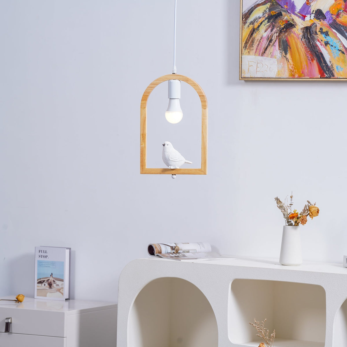 Ceda lámpara colgante de madera y resina