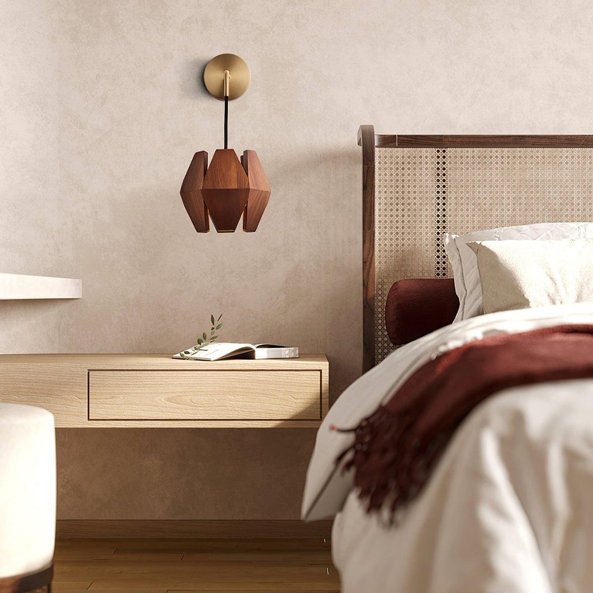 Aplique de pared Geométrico de madera minimalista nórdico