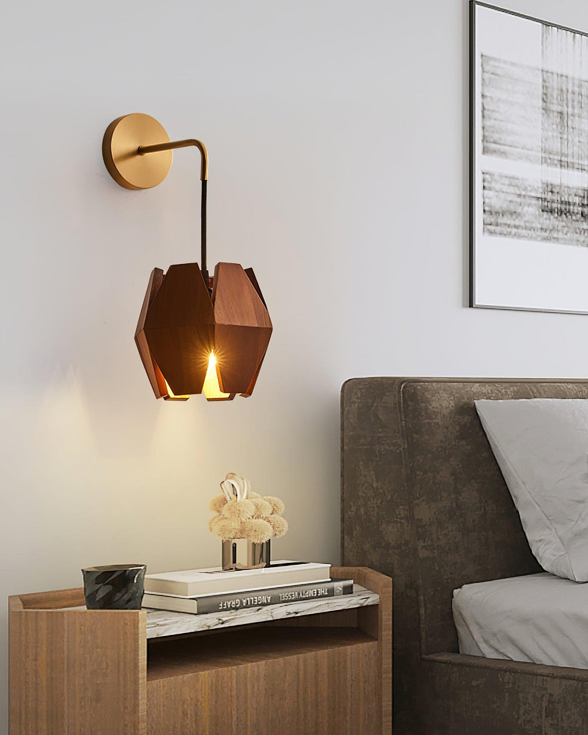 Aplique de pared Geométrico de madera minimalista nórdico