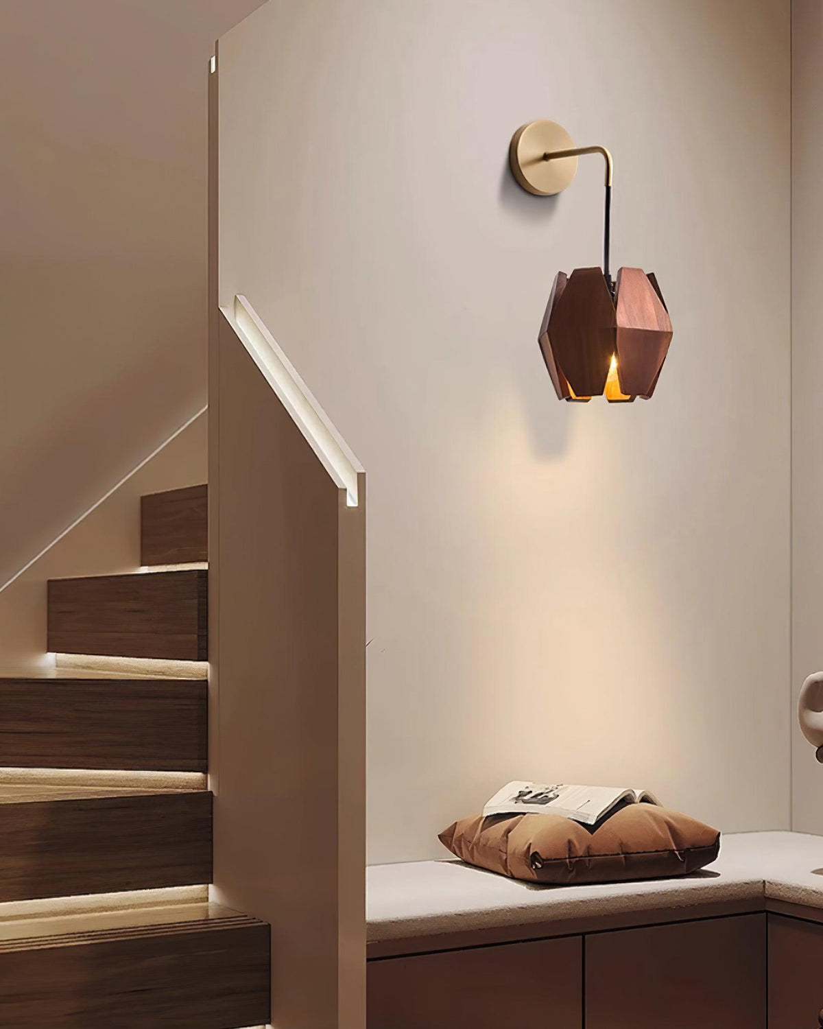 Aplique de pared Geométrico de madera minimalista nórdico