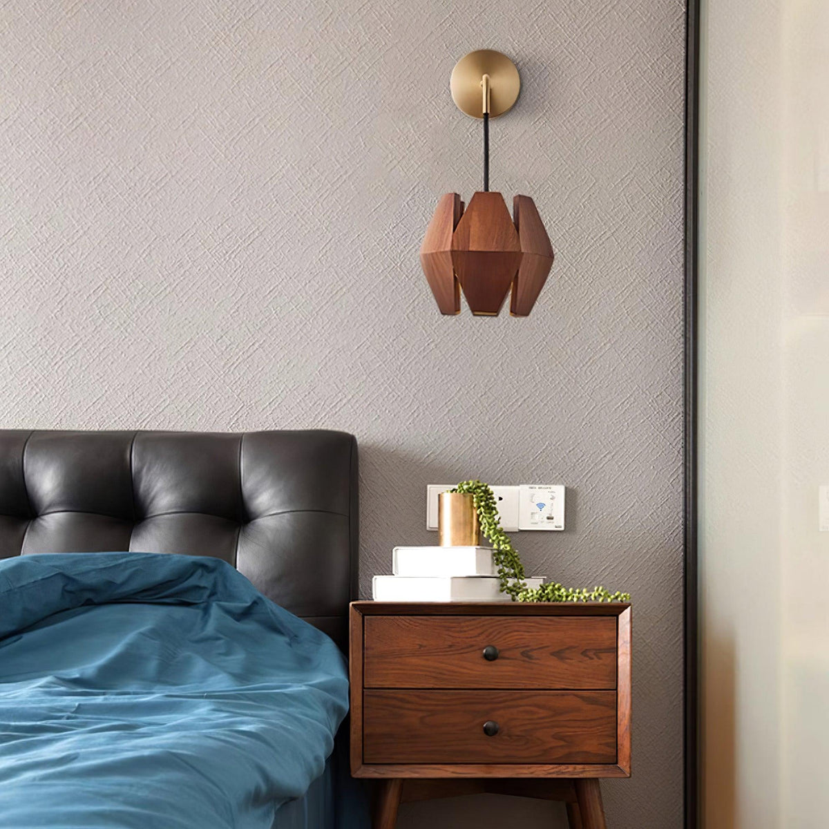 Aplique de pared Geométrico de madera minimalista nórdico