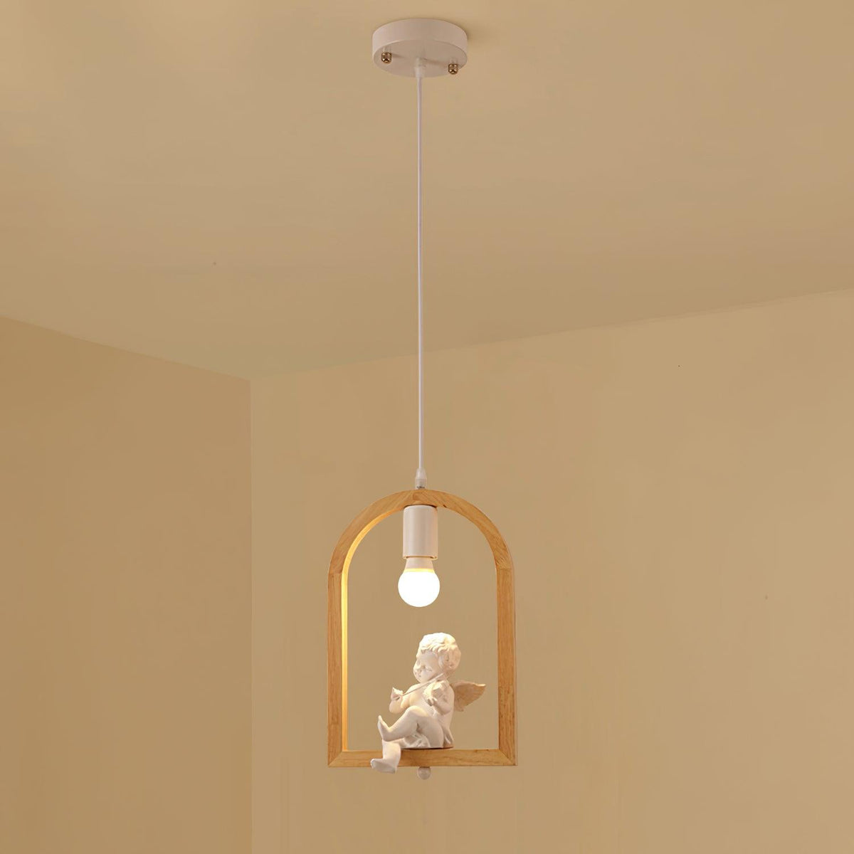 Ceda lámpara colgante de madera y resina