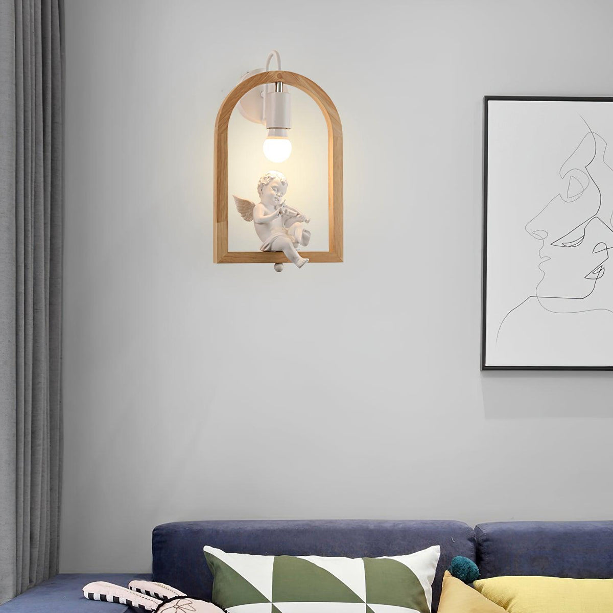 Cari aplique de pared de arte nórdico en resina