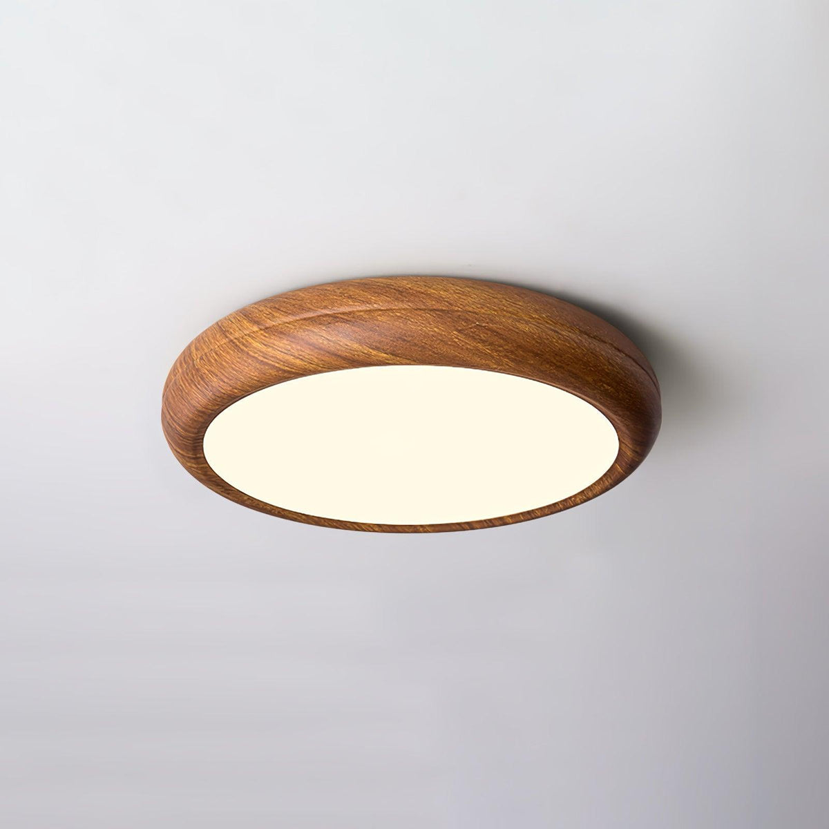 Elda lámpara de techo redonda de madera con grano de madera
