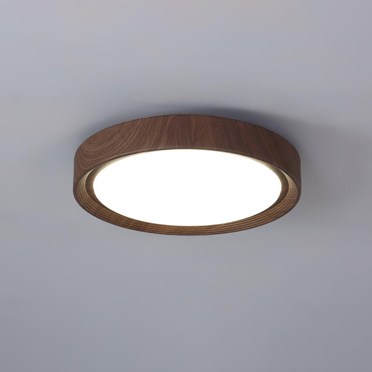 Elda lámpara de techo redonda de madera con grano de madera