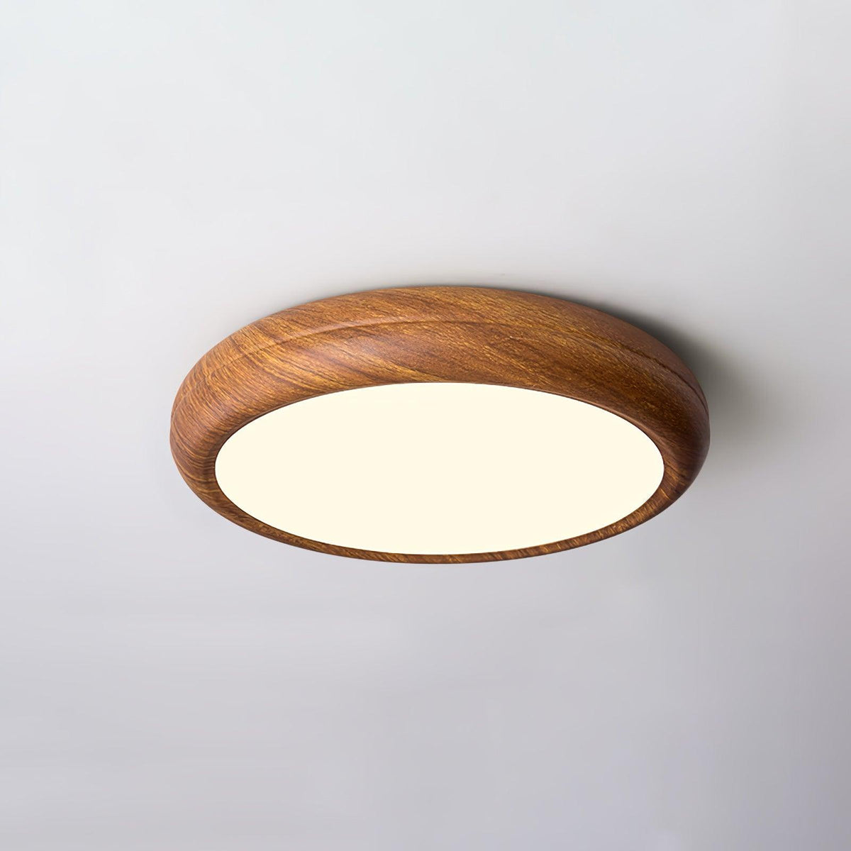 Elda lámpara de techo redonda de madera con grano de madera