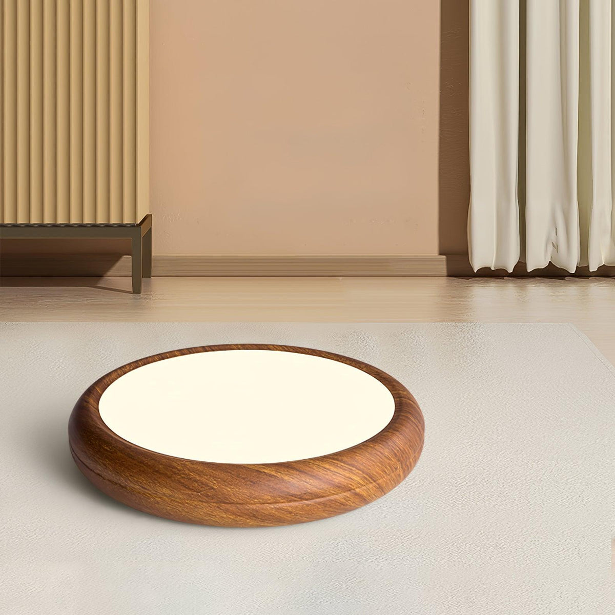 Elda lámpara de techo redonda de madera con grano de madera