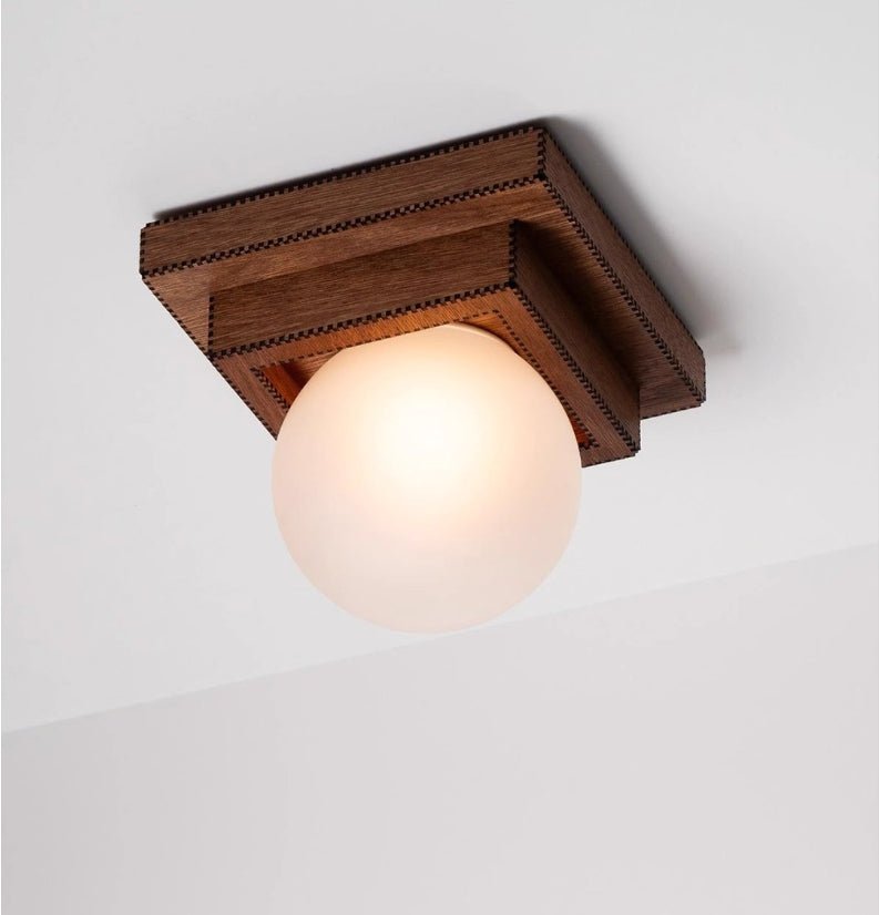 Luna aplique de pared con globos de madera esfera