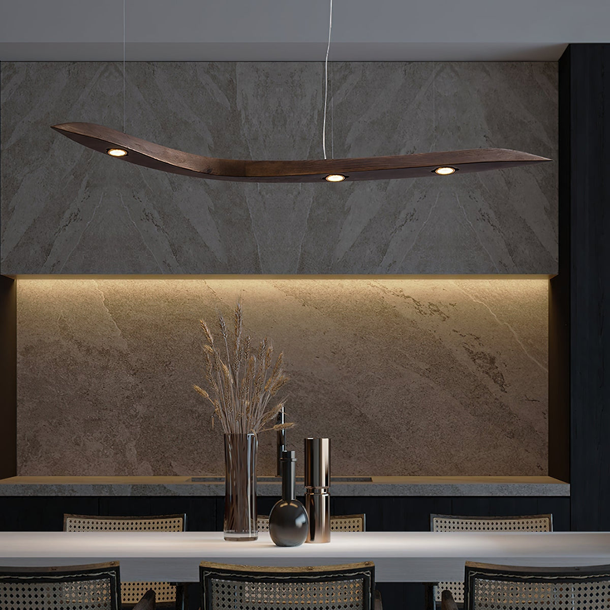 Queral lámpara colgante Flow minimalista de madera