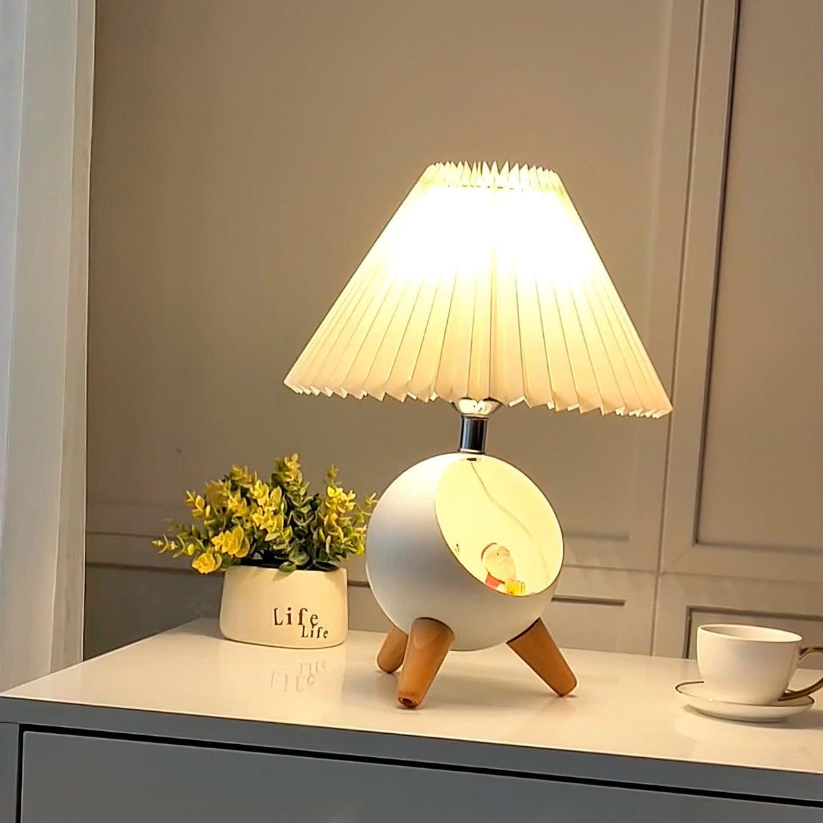 Hazelle lámpara de mesa moderna de tejido
