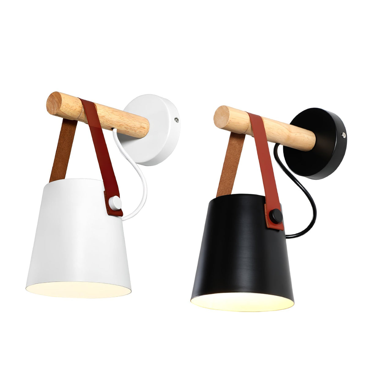 Virixon aplique de pared de madera y cuero