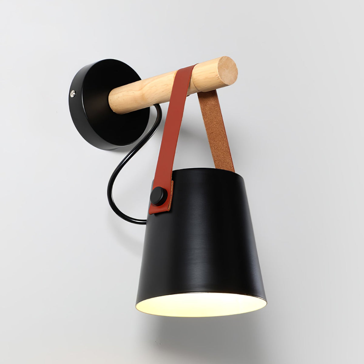 Virixon aplique de pared de madera y cuero