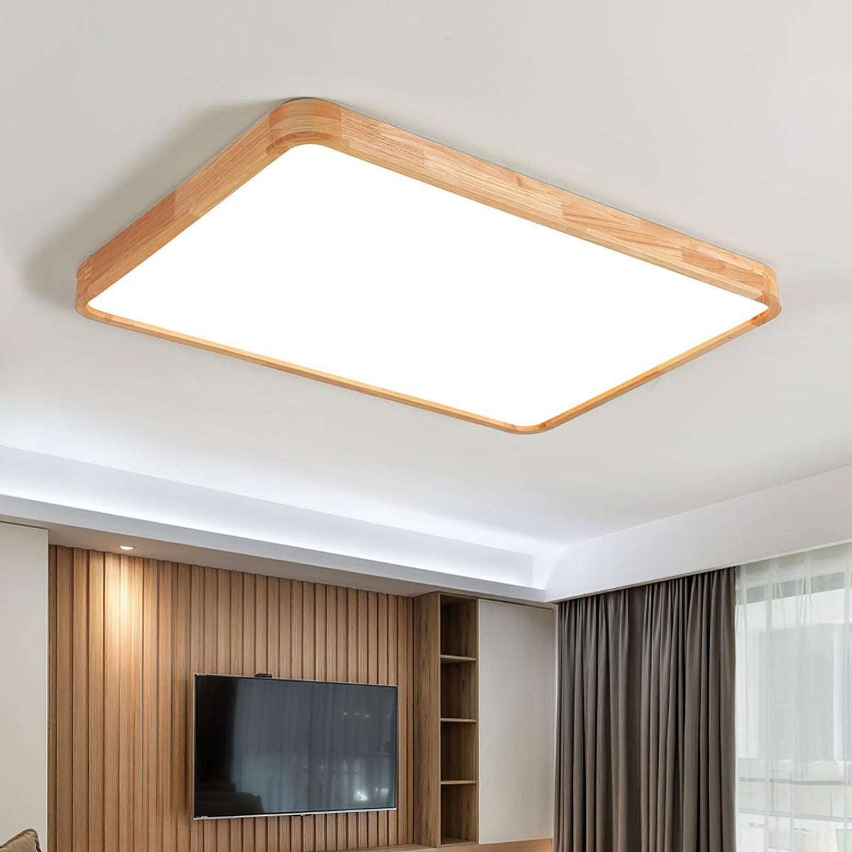 Aldalaya lámpara de techo Geométrica LED de madera