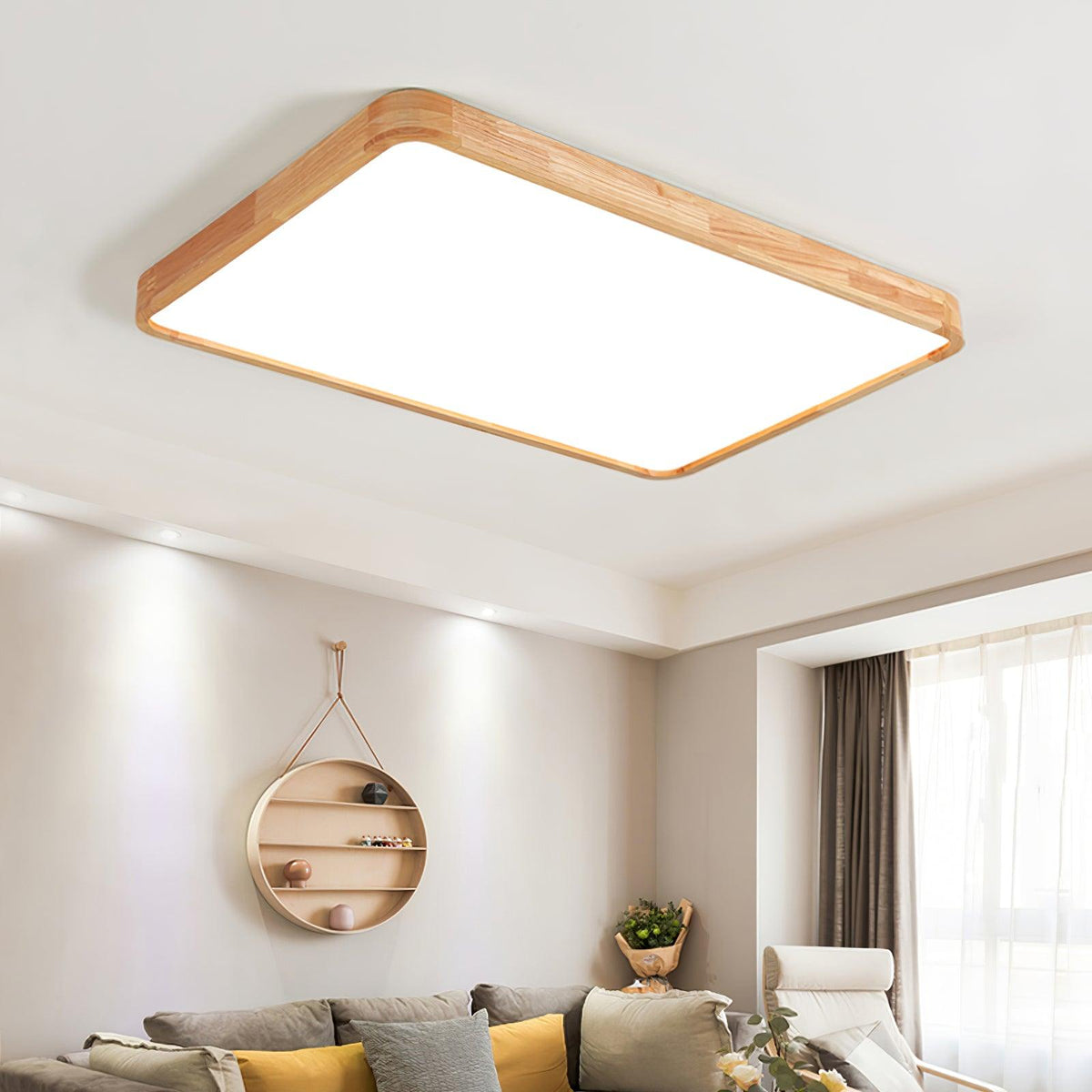 Aldalaya lámpara de techo Geométrica LED de madera