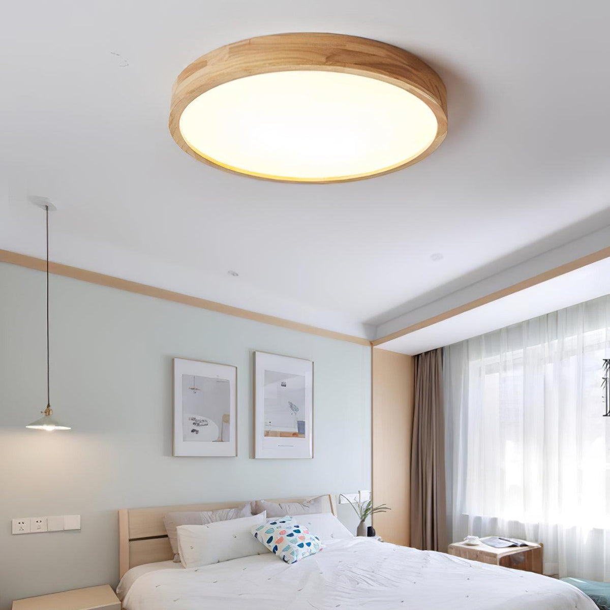 Aldalaya lámpara de techo Geométrica LED de madera
