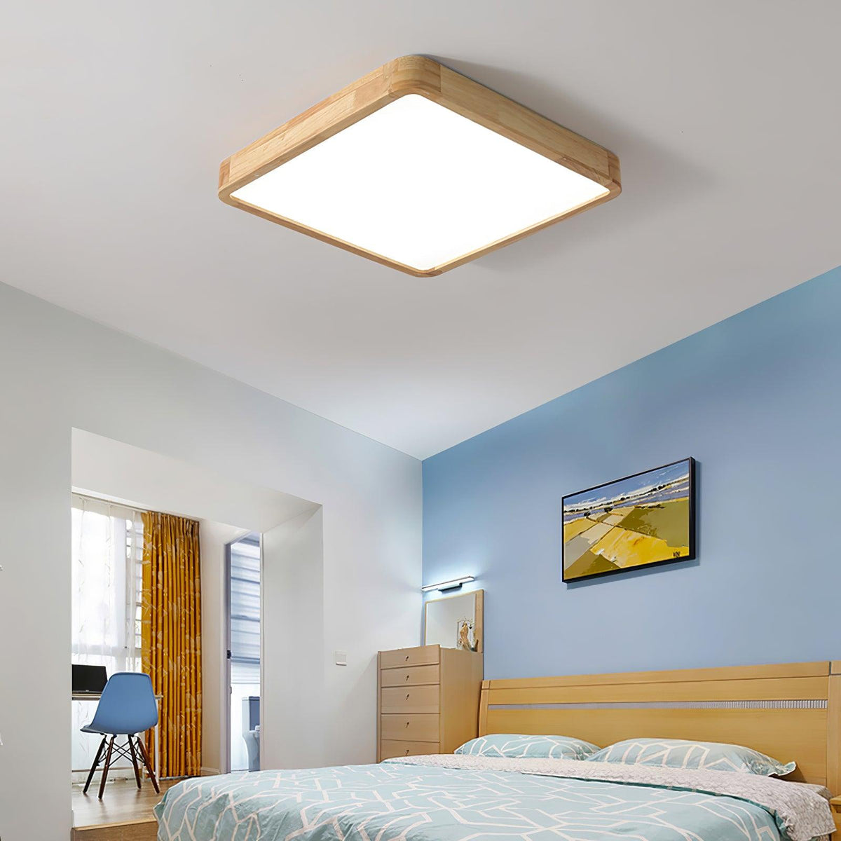Aldalaya lámpara de techo Geométrica LED de madera