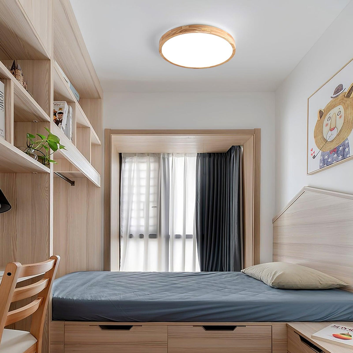 Aldalaya lámpara de techo Geométrica LED de madera