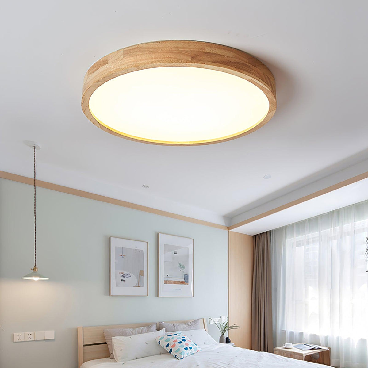 Aldalaya lámpara de techo Geométrica LED de madera