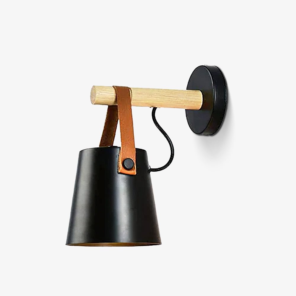 Virixon aplique de pared de madera y cuero