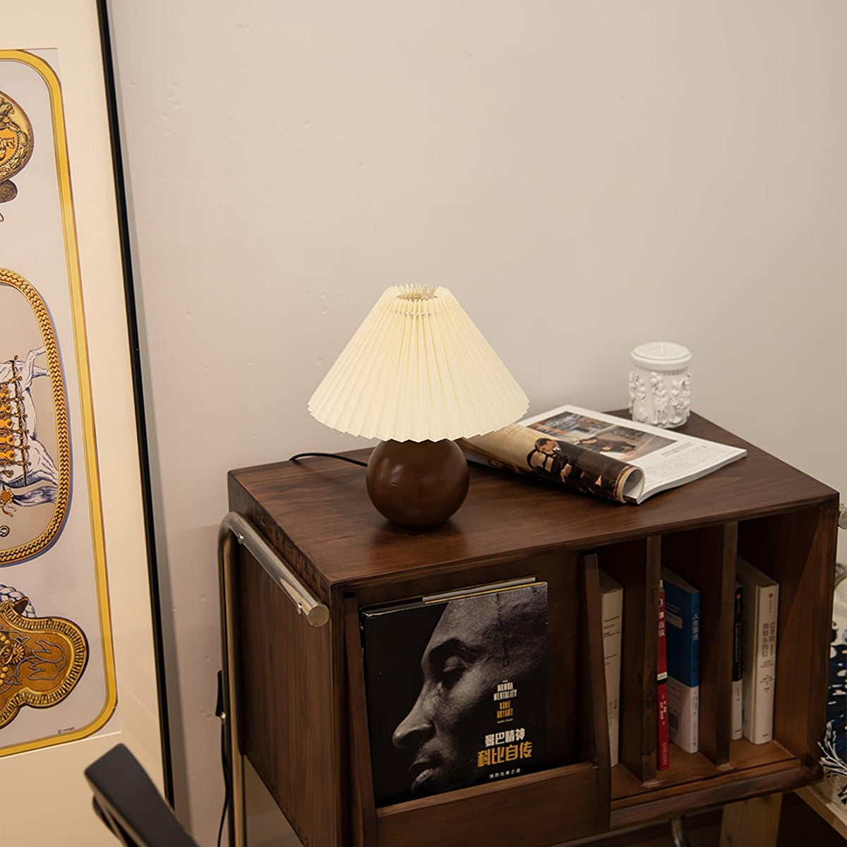 Zesilon lámpara de mesa de bola de madera