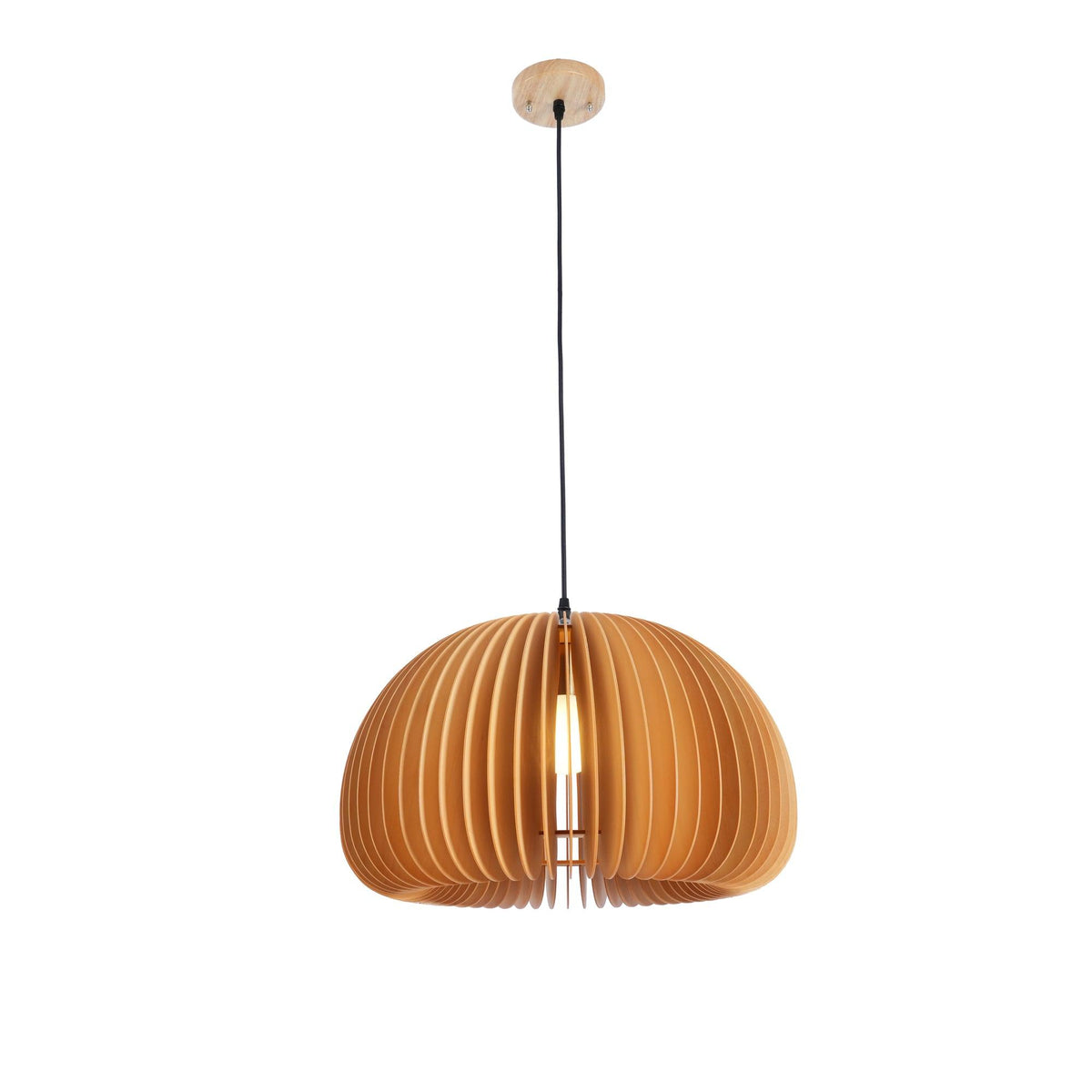 Doren lámpara colgante de madera cúpula calabaza nórdica