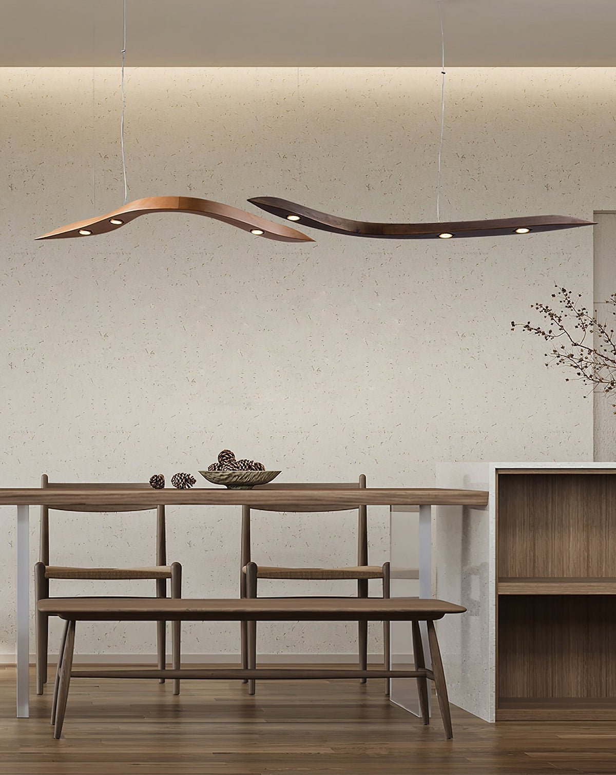 Queral lámpara colgante Flow minimalista de madera