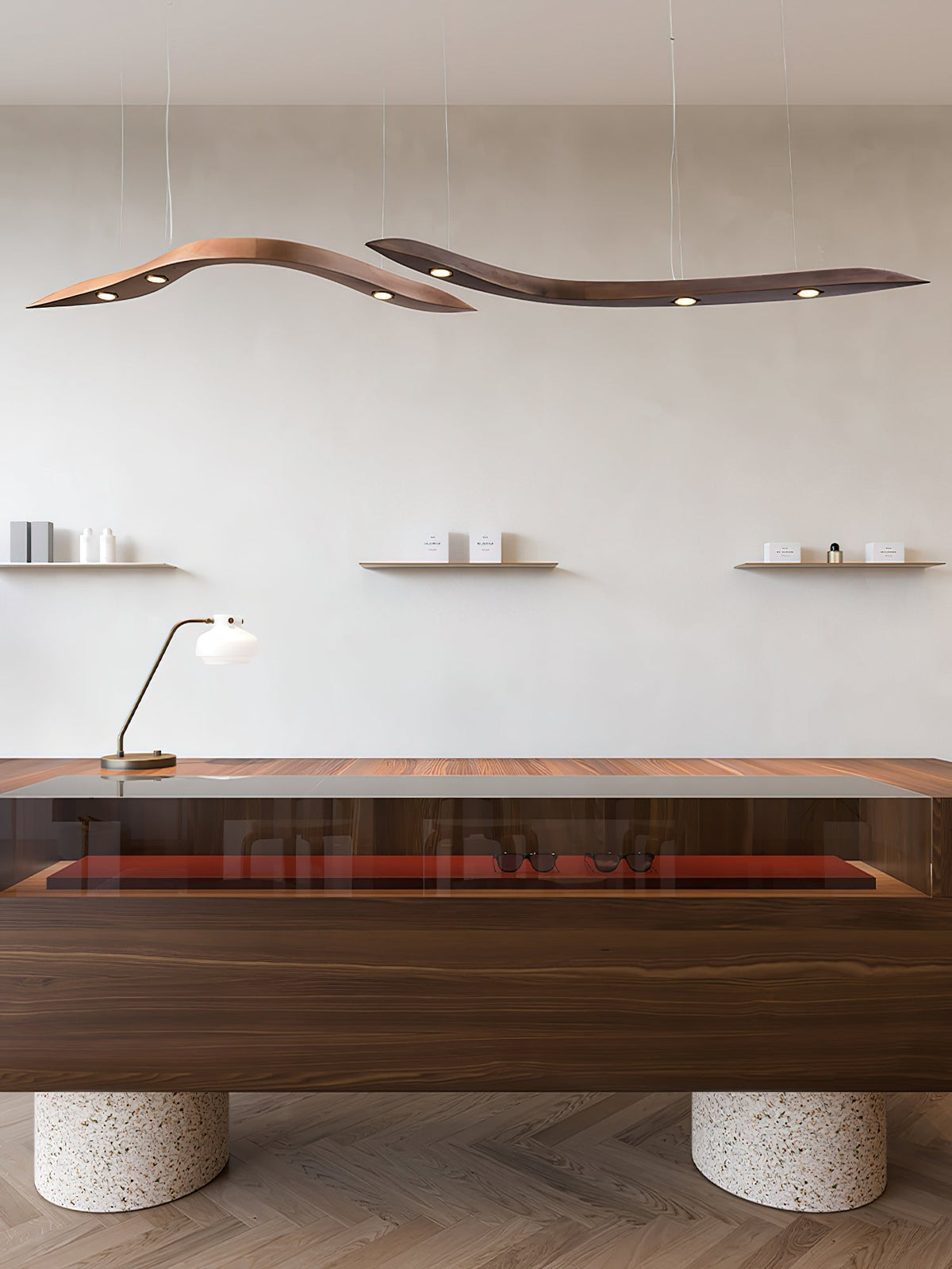 Queral lámpara colgante Flow minimalista de madera