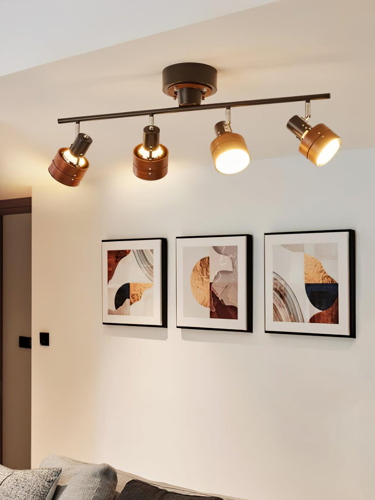 Elsorila lámpara de techo elegancia regulable con foco y madera