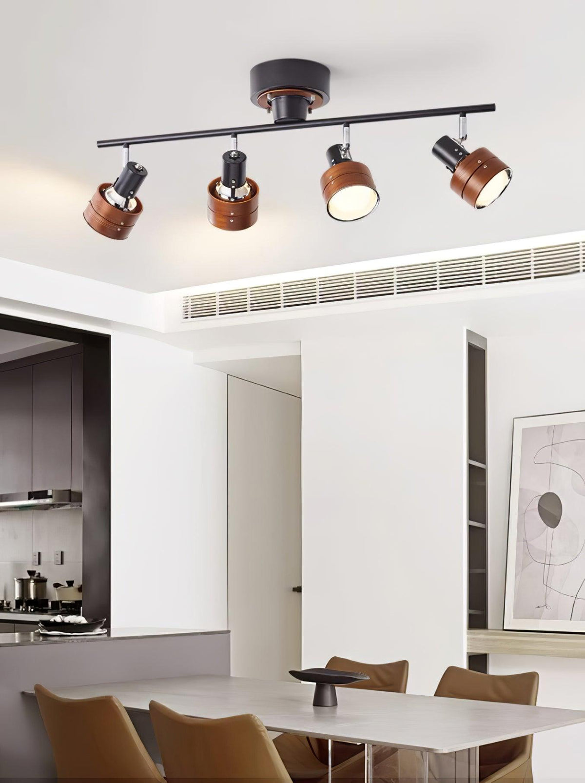 Elsorila lámpara de techo elegancia regulable con foco y madera