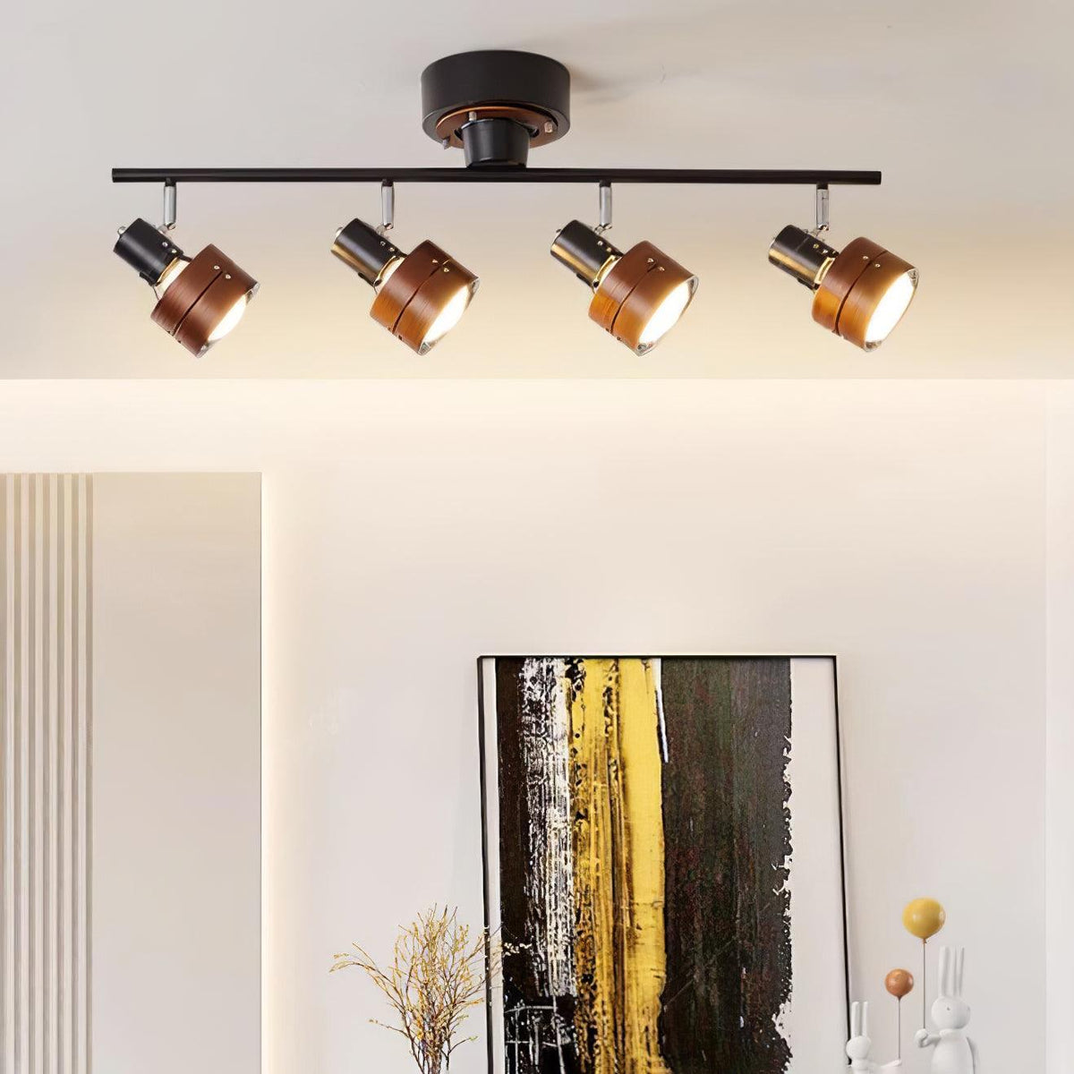 Elsorila lámpara de techo elegancia regulable con foco y madera