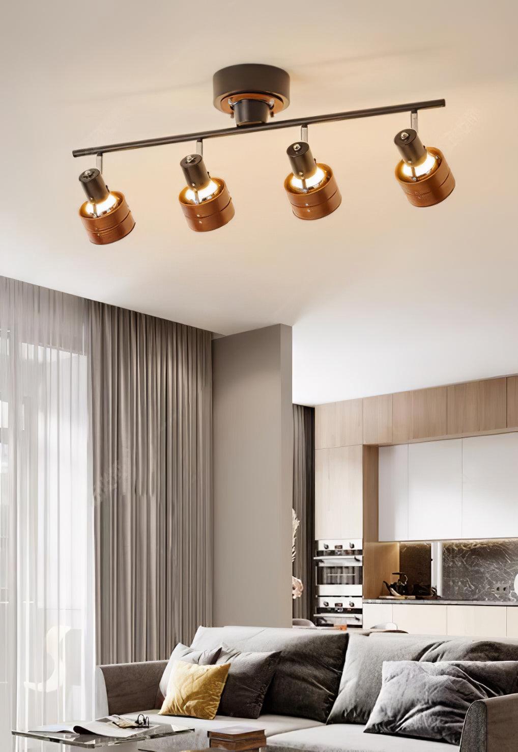 Elsorila lámpara de techo elegancia regulable con foco y madera