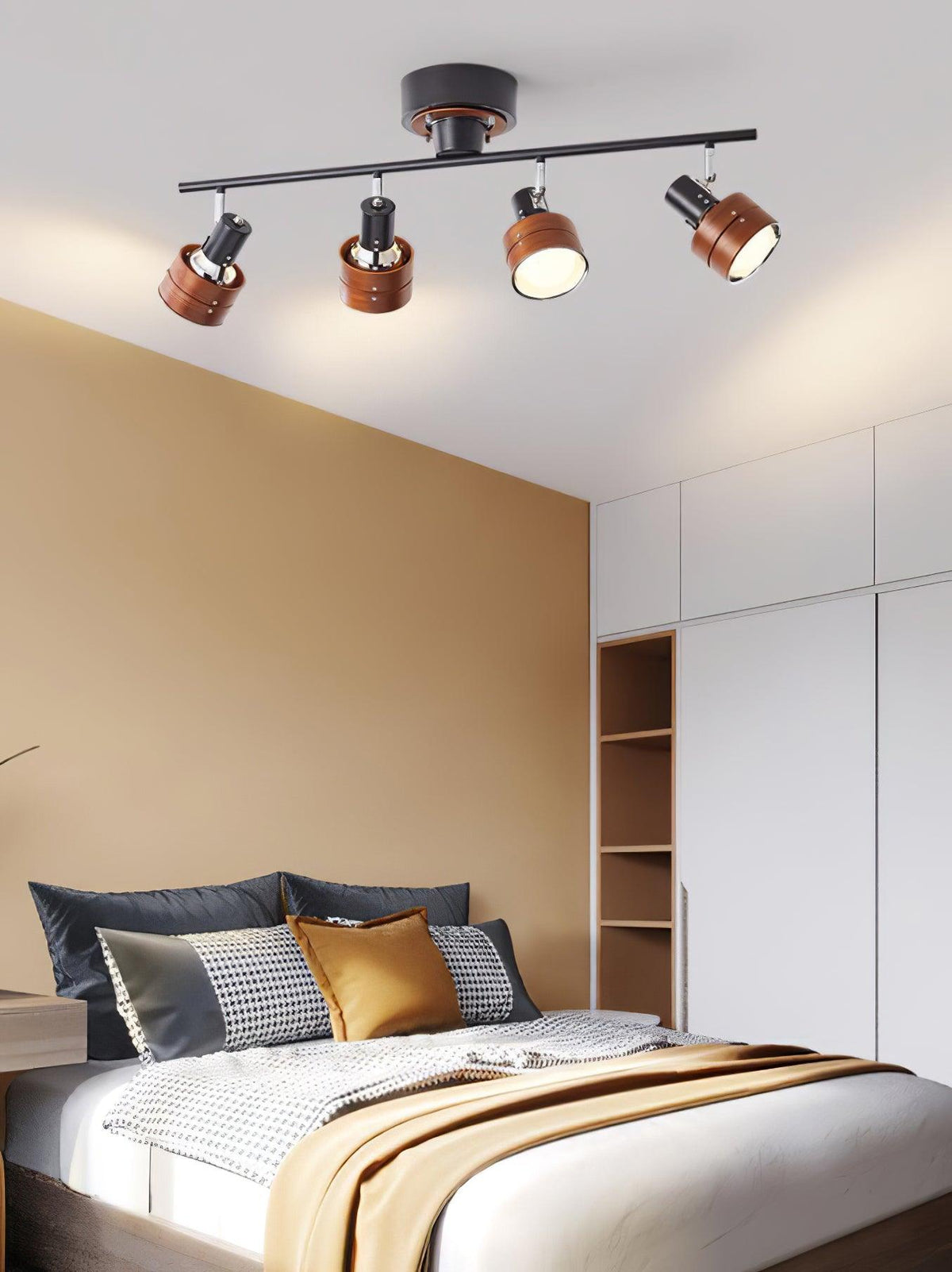 Elsorila lámpara de techo elegancia regulable con foco y madera